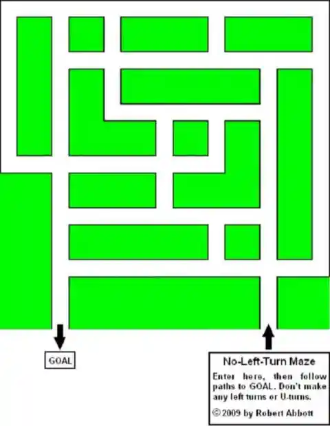 No-Left-Turns Maze